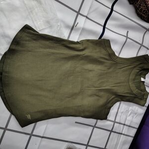Fabletics Green Ribbed Tank